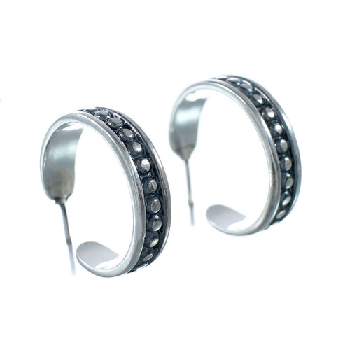 Sterling Silver Jewelry Native American Navajo Post Hoop Earrings SX10237