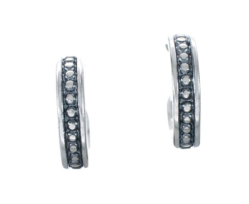 Sterling Silver Jewelry Native American Navajo Post Hoop Earrings SX10237