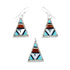 Zuni Native American Multicolor Inlay Pendant Earrings Jewelry Set SX10251