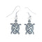 Sterling Silver Overlay Turtle Navajo Hook Dangle Earrings SX10327