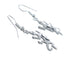 Navajo Sterling Silver Lizard Hook Dangle Overlay Earrings Jewelry SX10328