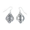 Traditional Patterned Diamond Shaped Navajo Sterling Silver Hook Dangle Earrings SX10231