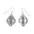 Traditional Patterned Diamond Shaped Navajo Sterling Silver Hook Dangle Earrings SX10231