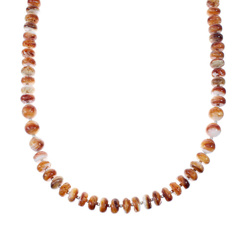 Sterling Silver Native American Oyster Shell Bead Necklace SX10263