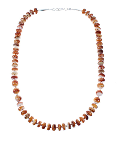 Sterling Silver Native American Oyster Shell Bead Necklace SX10263
