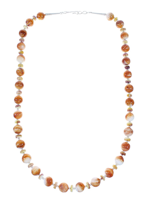 Navajo Sterling Silver Native American Oyster Shell Bead Necklace SX10264