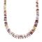 Sterling Silver Purple And Yellow Oyster Shell Navajo Bead Necklace SX10266
