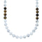 Genuine Sterling Silver Howlite And Tiger Eye Shell Navajo Bead Necklace SX10267