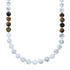 Genuine Sterling Silver Howlite And Tiger Eye Shell Navajo Bead Necklace SX10267