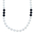 Native American Mother of Pearl Onyx Bead Sterling Silver Necklace SX10269