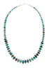 Navajo Turquoise Sterling Silver Native American Jewelry Bead Necklace SX10271