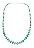 Navajo Turquoise Sterling Silver Native American Jewelry Bead Necklace SX10273