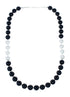 Navajo Native American Onyx Mother of Pearl Bead Sterling Silver Necklace SX10276