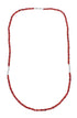 Coral Sterling Silver American Indian Navajo Bead Necklace SX10277