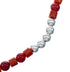 Coral Sterling Silver American Indian Navajo Bead Necklace SX10277