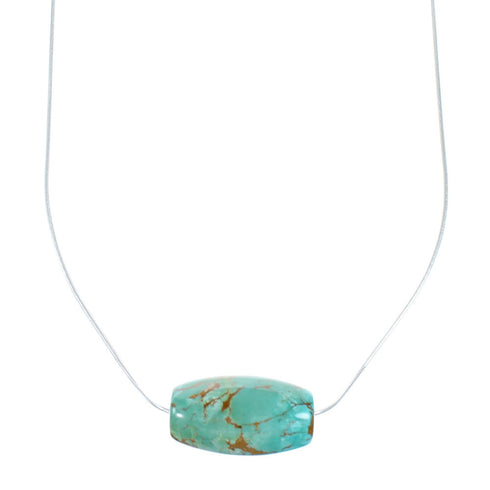 Sterling Silver Turquoise Navajo Pendant 18" Italian Snake Chain Necklace Set SX10282