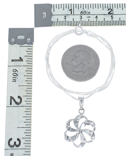 Southwest Turquoise Flower Inlay Sterling Silver Box Chain Necklace Set SX10284