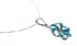 Southwest Turquoise Flower Inlay Sterling Silver Box Chain Necklace Set SX10285