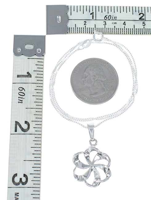 Southwest Turquoise Flower Inlay Sterling Silver Box Chain Necklace Set SX10285