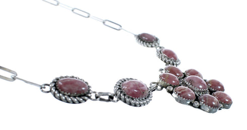 Navajo Rhodochrosite Sterling Silver Bead Necklace Set SX10286