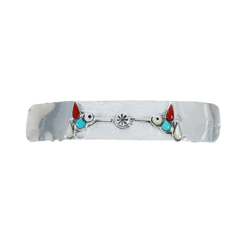 Sterling Silver Multicolor Hummingbird Navajo Hair Barrette SX10293