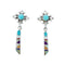 Southwest Multicolor Sterling Silver Post Dangle Earrings SX10298
