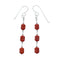 Genuine Coral Liquid Sterling Silver Hook Dangle Earrings SX10302