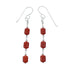 Genuine Coral Liquid Sterling Silver Hook Dangle Earrings SX10302