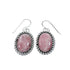 Native American Rhodochrosite Sterling Silver Hook Dangle Earrings SX10299
