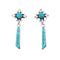 Southwest Turquoise And Sterling Silver Post Dangle Earrings SX10297