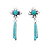Southwest Turquoise And Sterling Silver Post Dangle Earrings SX10297
