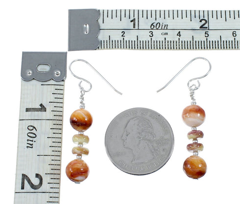 Navajo Sterling Silver Oyster Shell Bead Hook Dangle Earrings SX10300