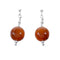 Carnelian Silver American Indian Bead Post Dangle Earrings SX10311
