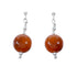 Carnelian Silver American Indian Bead Post Dangle Earrings SX10311
