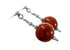 Carnelian Silver American Indian Bead Post Dangle Earrings SX10311