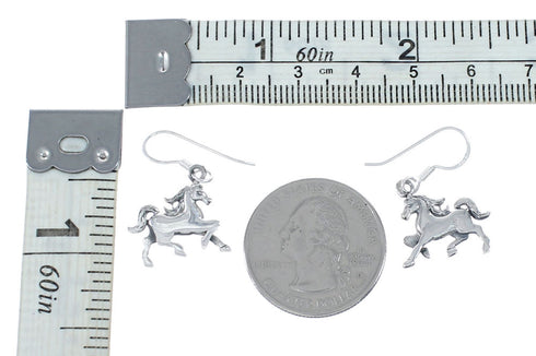 Horse Sterling Silver Hook Dangle Earrings SX10318