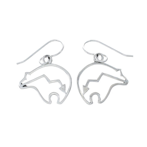 Authentic Sterling Silver Bear And Arrow Hook Dangle Earrings SX10319