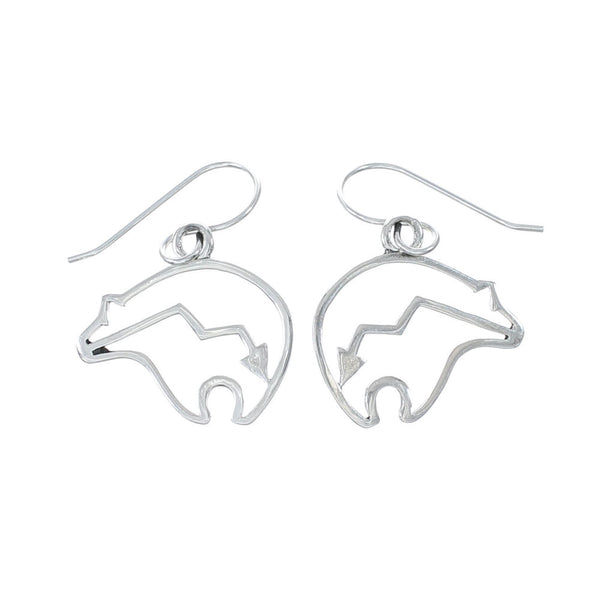 Authentic Sterling Silver Bear And Arrow Hook Dangle Earrings SX10319