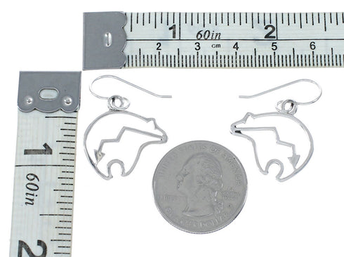 Authentic Sterling Silver Bear And Arrow Hook Dangle Earrings SX10319