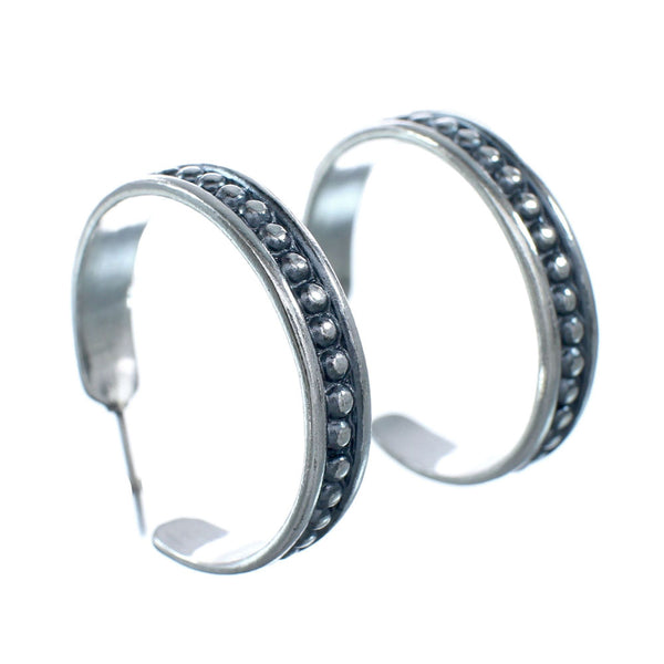 Sterling Silver Jewelry Native American Navajo Post Hoop Earrings SX10314