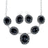 Native American Authentic Navajo Onyx Sterling Silver Necklace Set SX10329
