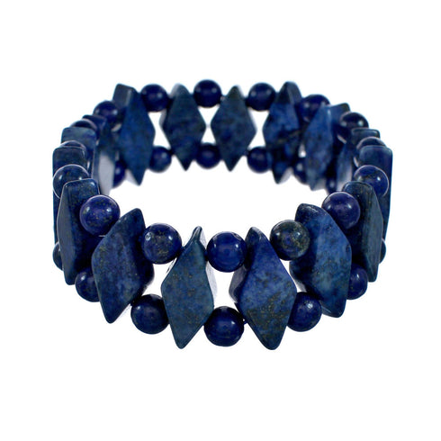 Southwestern Lapis Stretch Bead Bracelet SX10342