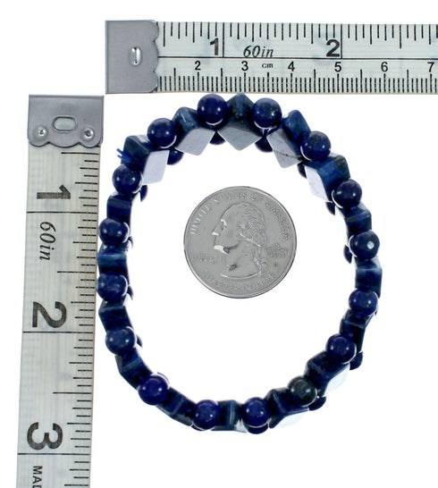 Southwestern Lapis Stretch Bead Bracelet SX10342