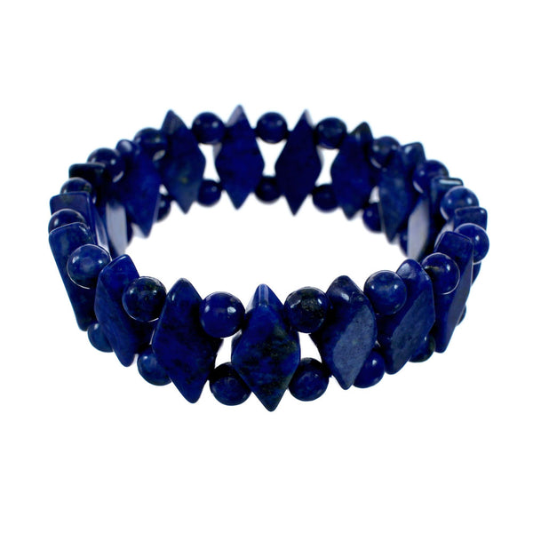 Southwestern Lapis Stretch Bead Bracelet SX10343