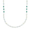 Turquoise Mother of Pearl Sterling Silver Native American Bead Necklace SX10336