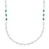 Turquoise Mother of Pearl Sterling Silver Native American Bead Necklace SX10336