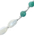 Turquoise Mother of Pearl Sterling Silver Native American Bead Necklace SX10336