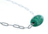 Native American Sterling Silver Link Chain Turquoise Pendant Necklace SX10333