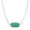 Navajo Sterling Silver Link Chain Turquoise Pendant Necklace SX10334