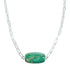 Navajo Sterling Silver Link Chain Turquoise Pendant Necklace SX10334